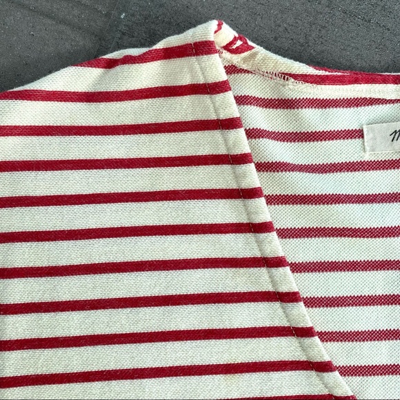 Madewell S m oatmeal sweatshirt stripped casual Womens everyday comfy midi dress - Picture 3 of 7